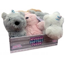 World's Softest Plush 9" Asst in CDU -Unicorn, Bear, Dog