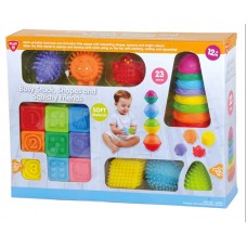BUSY STACK, SHAPES AND SQUISHY FRIENDS - 23 PCS